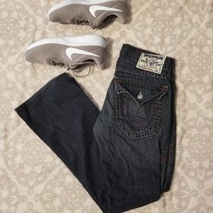 Mens True Religion Dark Wash Boot Cut Jeans